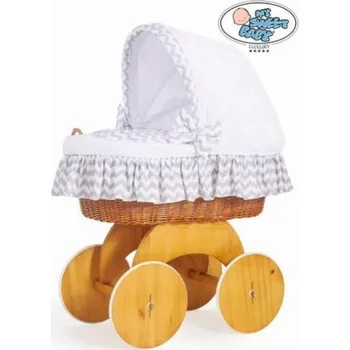 Kolébka pro miminko My sweet baby luxury Proutěný koš s boudou HANNAH > varianta CIKCAK šedá 2022