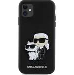 Karl Lagerfeld Ochranný kryt pro iPhone 11 - Karl Lagerfeld, Saffiano Karl and Choupette NFT Black KLHCN61SANKCPK