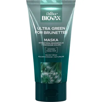 Vlasová regenerace Biovax Glamour Ultra Green maska na vlasy pro brunetky 150 ml