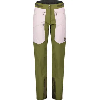 Snowboardové kalhoty Dámské kalhoty SCOTT Pants W's Explorair Softshell Pro, Fir Green/Cloud Pink (vzorek) velikost: M