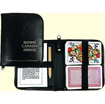 žolíková karta ASS Spielkartenfabrik Kanasta v kožené kapse