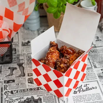 Jednorázové nádobí Think`n pack Krabice na fastfood červená 100/100/90mm 100ks