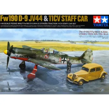 Plastikový model Fw190 D-9 JV44 & Citroen Traction 11CV Staff Car (Tamiya 1:48)