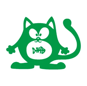 Samolepící dekorace Kočka 042 levá s rybou v bříšku (12 - zelená) SAMOLEPKA NA AUTO, NÁLEPKA, FÓLIE, POLEP, TUNING, VLASTNÍ TEXT, TISK, AUTOSAMOLEPKY.cz, POLEPY, OBRÁZEK, LOGO, 3D STICKERS