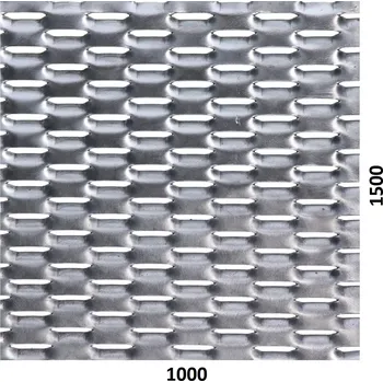 Plech KOVIAN, s.r.o. Tahokov Zn, oko: 47x18mm, mostík: 8mm (1000x1500x1,5mm), orientace oka: rozměr oka 47mm je rovnoběžná s rozměrem tabule