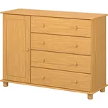 Prádelník 4 zásuvky + dvířka 8016V vosk