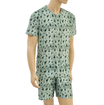 Pánské pyžamo TETRAO Pánské lovecké pyžamo TETRAO s motivem jelen světle zelené S