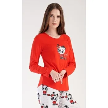 Dámské pyžamo Dámské pyžamo dlouhé Vienetta Secret Anežka světle šedá L