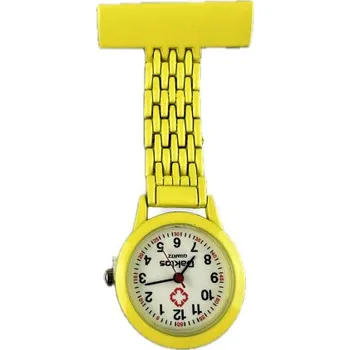 Hodinky Kovové připínací kapesní hodinky nejen pro zdravotní sestru - žluté