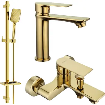 Vodovodní baterie Mexen Royo DQ62 vanová sada, zlatá - 72203DQ62-50 Bateriové soupravy