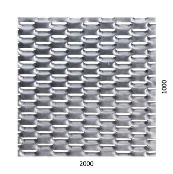 Plech KOVIAN, s.r.o. Tahokov Fe, oko: 47x18mm, můstek: 8mm (2000x1000x1,5mm), orientace oka: rozměr oka 47mm je rovnoběžný s rozměrem desky 2