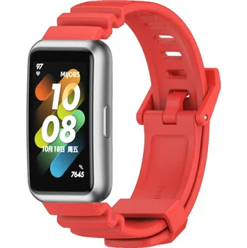 Příslušenství k chytrým hodinkám Vroubkovaný náhradní řemínek pro Huawei Band 7 Barva: Červená, Pro Přístroj: Huawei Band 7