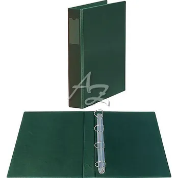 pořadač 4kroužek A4/60mm, PVC, potažený fólií, Zelený