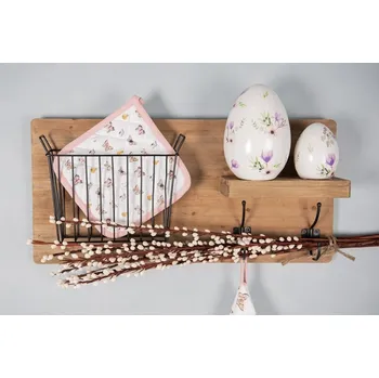 Bytová dekorace Dekorace keramické vajíčko s barevnými květy - 11*11*17 cm