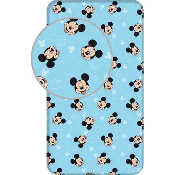 Prostěradlo Modré dětské prostěradlo Mickey Mouse
