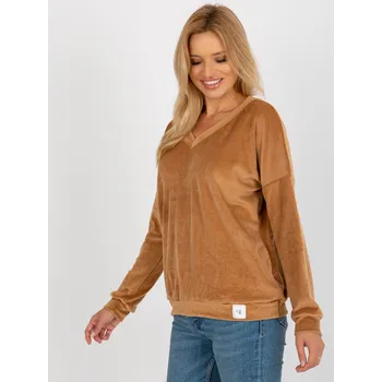 Dámská mikina Relevance Dámská mikina bez kapuce Nined camel Univerzální