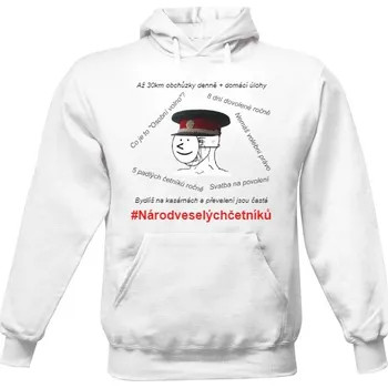 Pánská mikina Pánská mikina s kapucí s potiskem Národ veselých četníků - Světlá mikina pánské