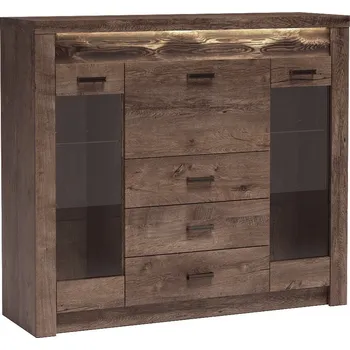 Knihovna Vitrína INDIANAPOLIS I8 Jasan tmavý