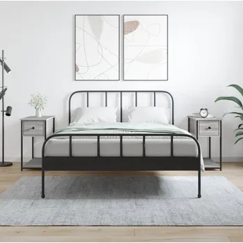 Noční stolek vidaXL Noční stolky 2 ks 30 x 60 x 60 cm kompozitní dřevo [826056] Barva: šedá sonoma