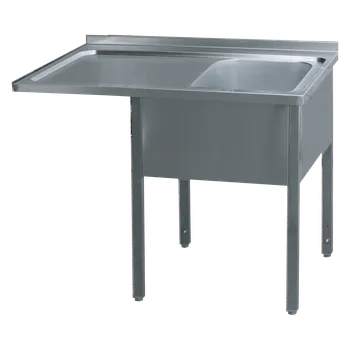 Sporák Stůl mycí 160x70x90 - 1x dřez 50x40x30 odkapávací plocha levá | REDFOX - MSJOL/M 7016