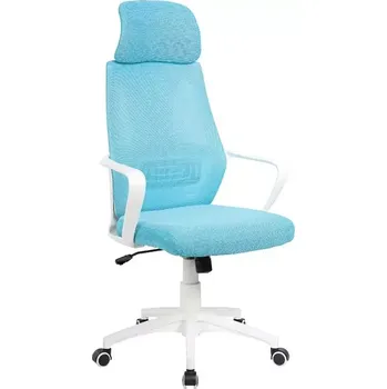 NOEMI - W židle kancelářská, bílá kostra, tyrkysová