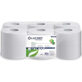 Toaletní papíry Toaletní papír "Eco", bílý, 120 m, průměr 19 cm, 2 vrstvý, LUCART