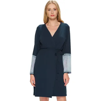 Dámský župan Dámský župan 54/2-206V FABIO Barva: modrá tmavá, Velikost: S/M