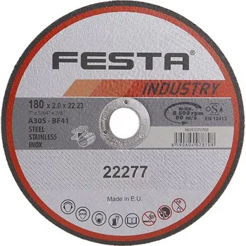 Řezný kotouč 180x2x22.2mm řezný na kov FESTA INDUSTRY kotouč 22277