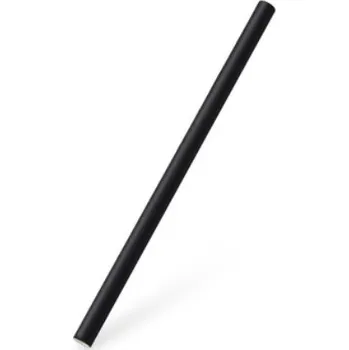 Jednorázové nádobí WIMEX Brčka koktejlová papírová JUMBO černá 150 x Ø8mm (100 ks)