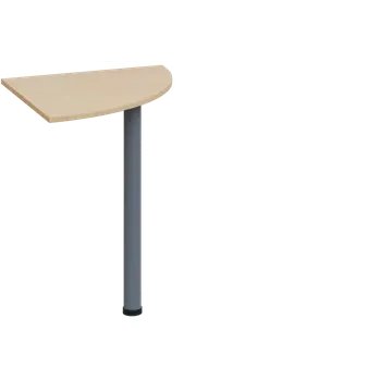 Stolová podnož ES 16 - 6 deska spojovací, kovová podnož stříbrná, síla desky 18 mm, široká 600 mm, bříza světlá