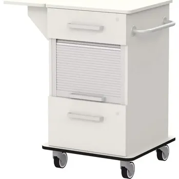 VIZITA 03 R mobilní vozík vizitový, korpus šedý, čílka šedá