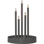 Star trading LED adventní kovový svícen DECO 5xLED V.46xP.32 cm tm. šedý