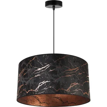 Závěsné svítidlo Werona 3, 1x černé textilní stínítko se vzorem, (fi 45cm), c