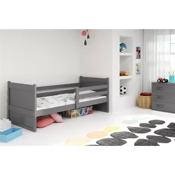 Dětská postel BMS Group Dětská postel Rico 1 bez šuplíku 190x80 grafit/grafit (rošt + matrace zdarma)