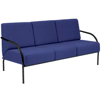 Sedací souprava SPA 3 černý lak, látka SUE S 9 - látka tmavě modrá