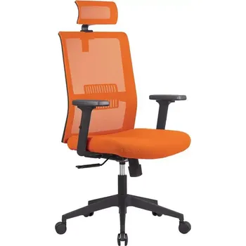 DAREN kancelářská židle s podhlavníkem, kříž nylon, oranžová