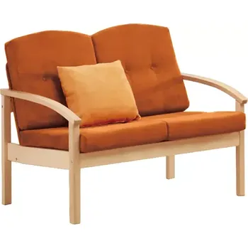 Sedací souprava RO - 02 dvojkřeslo čalouněné látkou Bora, dřevěné BORA 39 - látka cihlová