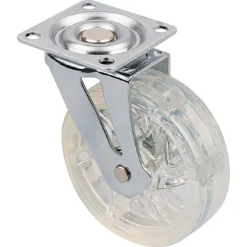 Nábytkové kování StrongCastors kolečko TOP průměr 75mm transparentní čirá bez brzdy (StrongCastors kolečko TOP průměr 75mm transparentní čirá bez brzdy)