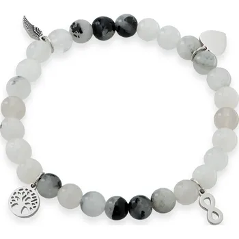 Náramek Troli Korálkový náramek z rutilovaného křemene s ochrannými přívěsky 17 cm + 2 měsíce na vrácení zboží