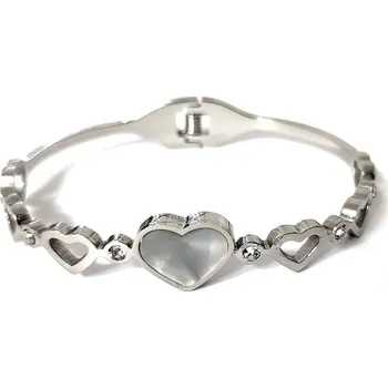 Náramek Stainles Steels náramek z chirurgické oceli SRDCE N22 s krystaly + krabička