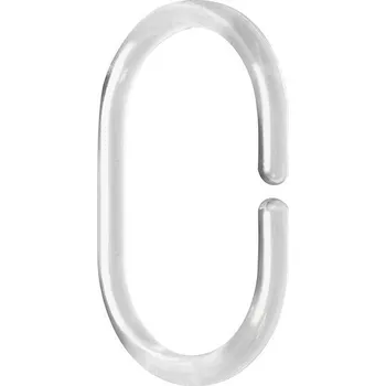 Aqualine Kroužky na sprchový závěs 12 ks, plast, čirá, 23037