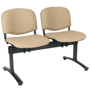 CL - 22, čalouněná lavice do čekárny, 2-sedák, látka SUE - S 1219 krémová, kostra černá