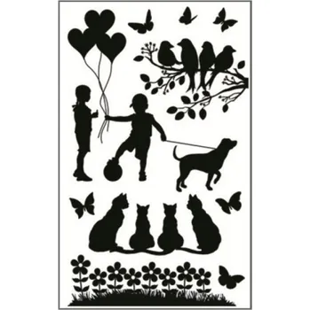 Samolepící dekorace Samolepky k vypínači siluety v parku č.4 24 x 15 cm