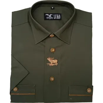 Pánská košile Košile s krátkým rukávem s výšivkou ze 100% bavlny model 094124 LUKO: 49