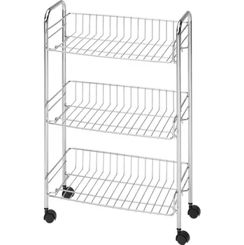 Držák na kartáček BISK Erga NIAGARA, posuvný koupelnový vozík se 3 poličkami 440x240x665 mm, chromová, ERG-00041