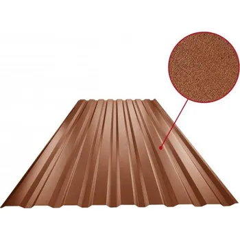 Střešní krytina Plech trapézový měděno hnědý RAL 8004, TR18B - stěnový 0,50mm matný