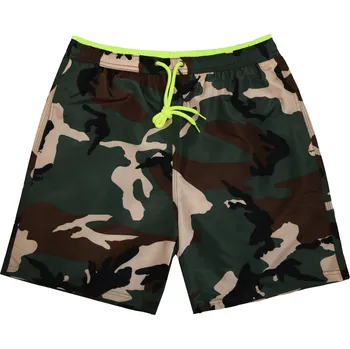 Pánské plavky FANNIFEN Maskovací pánské koupací šortky J20520 Barva: Žlutá, Velikost: 3XL