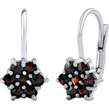 Náušnice Stříbrné náušničky FLORET s granátem SILVEGOB380002