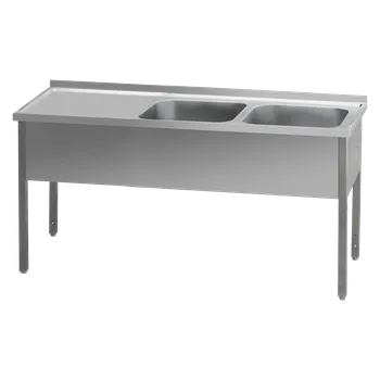 Sporák Stůl mycí 210x70x90 - 2x dřez 60x50x30 odkapávací plocha levá | REDFOX - MSDOL 7021