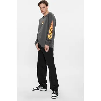 Pánské tričko Tommy Jeans S dlouhým rukávem Burning Badge DM0DM17741 Šedá Relaxed Fit XL